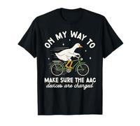 AAC Speech Therapists Funny SLP Goose On Bike T-Shirt