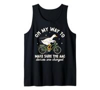 AAC Speech Therapists Funny SLP Goose On Bike Tank Top