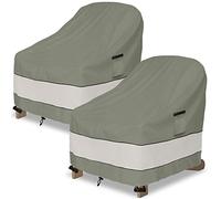 Aacabo Outdoor Adirondack Chair Cover 2 Pack,Waterproof 100% Patio Chair Covers,32W x 35D x 36H inch,Patio Adirondack Chair Cover for Outdoor Chair -Grayish Green