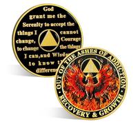 AACGZQY 2 Year Phoenix Sobriety Chip - Rebirth Phoenix AA Coin and Medallion - Upon Awakening Recovery Sober Token Sobriety Coins Alcoholics Anonymous Sobriety Gifts