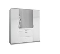 Diver 4 Door White Wardrobe With Drawers