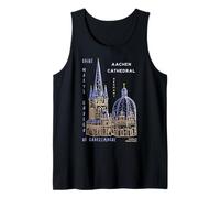 Aachen, cathedral, english, Germany, hand drawing Tank Top