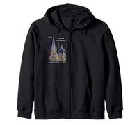Aachen, cathedral, english, Germany, hand drawing Zip Hoodie