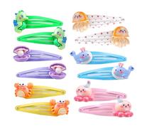 AACKS 12 Pieces Sea Animal Hair Accessories for Kids Teens Dolphin Crab Seahorse Octopus Hair Clips and Pins