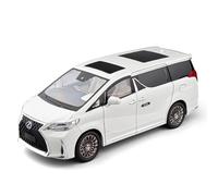 Aacovyup For 1:18 Lexus LM300 Commercial Zinc Alloy Car Model With Simulation Automatic Door And Sound & Light Toy Car Ornament(White)