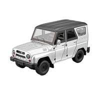 Aacovyup For 1/18 UAZ SUV Zinc Alloy Car Model Die-cast Metal Simulation Sound And Light Toy Design Ornament(Silver)