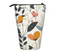 AACPPB Advanced orange branch Print Adjustable Telescopic Case, Expandable Storage for Pens, Makeup, Small Items, Portable Bag