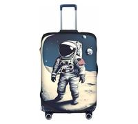 AACPPB Astronaut On The Moon Tsa Approved Luggage Cover For 18-32 Inch Suitcases Scratch-Resistant Stretch Luggage Cover, White, Large