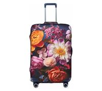AACPPB Beautiful Flowers 2 Tsa Approved Luggage Cover For 18-32 Inch Suitcases Scratch-Resistant Stretch Luggage Cover, White, Large