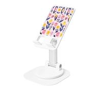 AACPPB Bold Purple Yellow Tulip Foldable Portable Phone Stand with Charger Hole 360 Rotation Adjustable Angle Non-Slip Dockbase