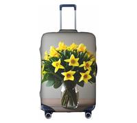 AACPPB Bouquet Of Daffodils 1 Tsa Approved Luggage Cover For 18-32 Inch Suitcases Scratch-Resistant Stretch Luggage Cover, White, Medium