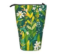 AACPPB Cartoon green boughs Print Adjustable Telescopic Case, Expandable Storage for Pens, Makeup, Small Items, Portable Bag