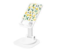 AACPPB Cheer Yellow Green Tulip Foldable Portable Phone Stand with Charger Hole 360 Rotation Adjustable Angle Non-Slip Dockbase