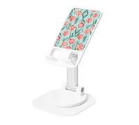 AACPPB Clean Coral Green Tulip Foldable Portable Phone Stand with Charger Hole 360 Rotation Adjustable Angle Non-Slip Dockbase