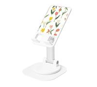 AACPPB Clean Yellow Pink Tulip Foldable Portable Phone Stand with Charger Hole 360 Rotation Adjustable Angle Non-Slip Dockbase