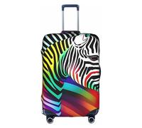 AACPPB Colorful Rainbow Zebra Tsa Approved Luggage Cover For 18-32 Inch Suitcases Scratch-Resistant Stretch Luggage Cover, White, M