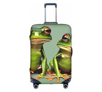 AACPPB Funny Green Frogs 1 Tsa Approved Luggage Cover For 18-32 Inch Suitcases Scratch-Resistant Stretch Luggage Cover, White, X-Large