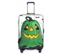 AACPPB Green Ghost Horror Halloween Pumpkin Tsa Approved Luggage Cover For 18-32 Inch Suitcases Scratch-Resistant Stretch Luggage Cover, White, Small