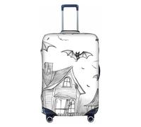 AACPPB Halloween Flying Bats 1 Tsa Approved Luggage Cover For 18-32 Inch Suitcases Scratch-Resistant Stretch Luggage Cover, White, XL