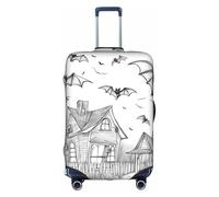 AACPPB Halloween Flying Bats 1 Tsa Approved Luggage Cover For 18-32 Inch Suitcases Scratch-Resistant Stretch Luggage Cover, White, Medium