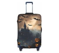 AACPPB Halloween Flying Bats 3 Tsa Approved Luggage Cover For 18-32 Inch Suitcases Scratch-Resistant Stretch Luggage Cover, White, X-Large
