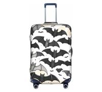 AACPPB Halloween Flying Bats Tsa Approved Luggage Cover For 18-32 Inch Suitcases Scratch-Resistant Stretch Luggage Cover, White, Medium