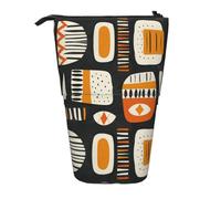 AACPPB Mellow Clay Block Print Adjustable Telescopic Case, Expandable Storage for Pens, Makeup, Small Items, Portable Bag