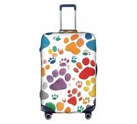AACPPB Paw Prints Art 1 Tsa Approved Luggage Cover For 18-32 Inch Suitcases Scratch-Resistant Stretch Luggage Cover, White, XL