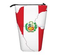 AACPPB Peru Flag Map Print Adjustable Telescopic Case, Expandable Storage for Pens, Makeup, Small Items, Portable Bag