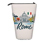 AACPPB Rome Cityscape With Italian Print Adjustable Telescopic Case, Expandable Storage for Pens, Makeup, Small Items, Portable Bag