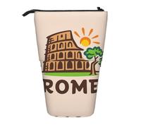 AACPPB Rome Colosseum Tree Sun Lands Print Adjustable Telescopic Case, Expandable Storage for Pens, Makeup, Small Items, Portable Bag