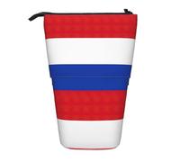 AACPPB Russian Flag Print Adjustable Telescopic Case, Expandable Storage for Pens, Makeup, Small Items, Portable Bag