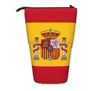 AACPPB Spanish flag Print Adjustable Telescopic Case, Expandable Storage for Pens, Makeup, Small Items, Portable Bag
