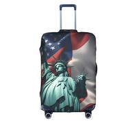 AACPPB Statue Of Liberty Flag Tsa Approved Luggage Cover For 18-32 Inch Suitcases Scratch-Resistant Stretch Luggage Cover, White, Small
