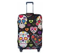 AACPPB Sugar Skulls Tsa Approved Luggage Cover For 18-32 Inch Suitcases Scratch-Resistant Stretch Luggage Cover, White, S