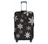 AACPPB Supernatural Symbols Black Tsa Approved Luggage Cover For 18-32 Inch Suitcases Scratch-Resistant Stretch Luggage Cover, White, Medium