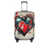 AACPPB Treble Love And Music Tsa Approved Luggage Cover For 18-32 Inch Suitcases Scratch-Resistant Stretch Luggage Cover, White, Medium