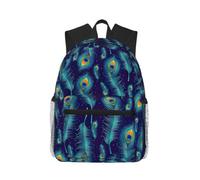 aacxzff Casual Funny Canvas Peacock Bird Feathers Print Backpack Cute Bookbag Laptop Backpacks Travel Daypack Unisex