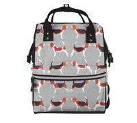 aacxzff Elegant beagle patterns Print Mummy backpack Large, Waterproof,Adjustable Straps for Outdoor Activities