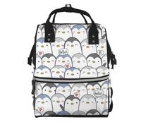 aacxzff Elegant Cute Penguin Print Mummy backpack Large, Waterproof,Adjustable Straps for Outdoor Activities