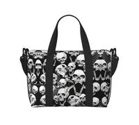aacxzff Foldable Hand Travel skull background Print Bag Weekend Gym Bags for Women Men Small Carry on Underseat