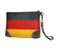 aacxzff Germany Flag Print Leather clutch cowhide Wristlet Organizer Bag for Evening Events Date Nights Wedding