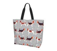 aacxzff Women Large Capacity beagle patterns Print Shoulder Bags with Pocket for Shopping Work College Travel