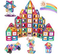 aaczly Magnetic Tiles 122PCS Magnetic Building Blocks Magnets for Kids Construction Toys Learning STEM Educational for 3+ Years Old Boys Girls Christmas Birthday Gifts