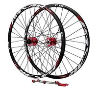 AADDFDD 26 27.5 29 Inch Mountain Wheelset Disc Brake Quick Release 32 Hole 11/12 Speed Aluminum Alloy 6-jaw XD Freehub Front Two Rear Four Bearings Bike Wheel (Color : Red, Size 26
