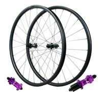 AADDFDD 700C Carbon Fibre Bike Wheelset, Circle Height 23mm Front 2 and Rear 4 Bearings Mid Lock Disc Brake for Off-road 23C-50C Tires