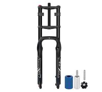 AADDFDD Bike Suspension Fork 26 Inch 4.0 Tire, Straight Tube Double Shoulder Rebound Adjust 190mm Travel Snow Beach Mountain Fat 9x135mm