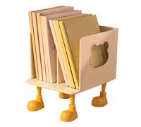 AADDFDD Creative Desktop Book Holder, Openwork Bear Book Riser, Stacked Book Shelves, Office File Sorter, Portable Office File Sorter for Students Supplies Office Sundries white