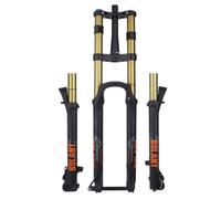 AADDFDD Double Shoulder Thru Axle Suspension Front Fork, 27.5/29in Rebound Adjustment Manual Lockout 180mm Travel 1-1/2" Electric Bike Air Fork