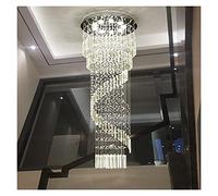 AADDFDD Hyundai Light Luxury Lighting Chandelier Lamp, Modern K9 Crystal Long Staircase Lights Spiral Ladder Pendant Ligh